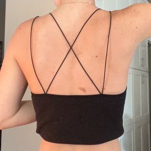 black ribbed strappy tanks